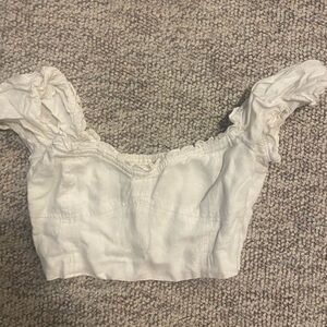 Wilfred Cream Ruffled Crop Top